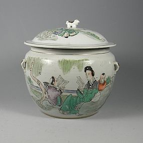 Chinese Porcelain Qingjiang Rice Pot with Lid