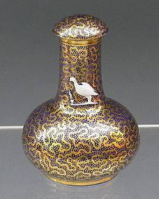 Cobalt Blue and Gold Spode Bottle with Stopper, c 1815