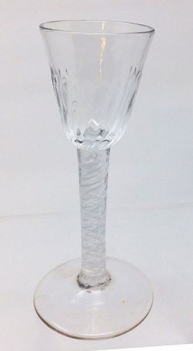 Circa 1760 English Cotton Twist Wine Glass or Codial