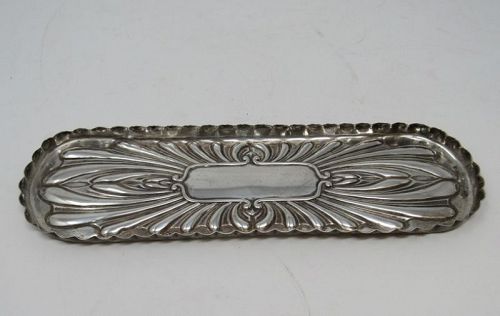 Antique English Sterling Silver Desk Pen Tray London