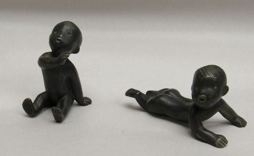 Pair of Art Deco Hagenauer Austrian Miniature Black Babies