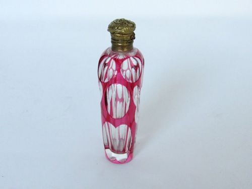 Ruby Red Cut to Clear Perfume Scent Bottle, 19th C