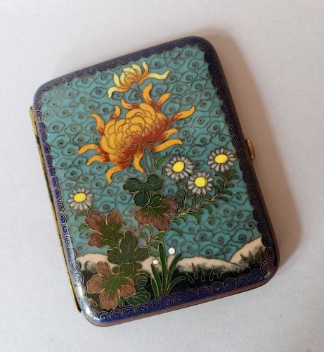 Japanese Meiji Era Cloisonne Cigarette Case or Card Case, Meiji Era