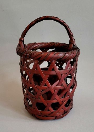 Japanese Iizuka Rokansai Style Ikebana Bamboo Flower Basket