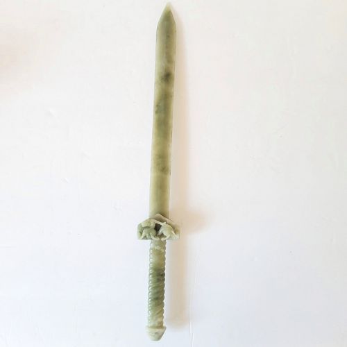 Republic Period Jade Chinese Dagger or Small Sword with Chilong