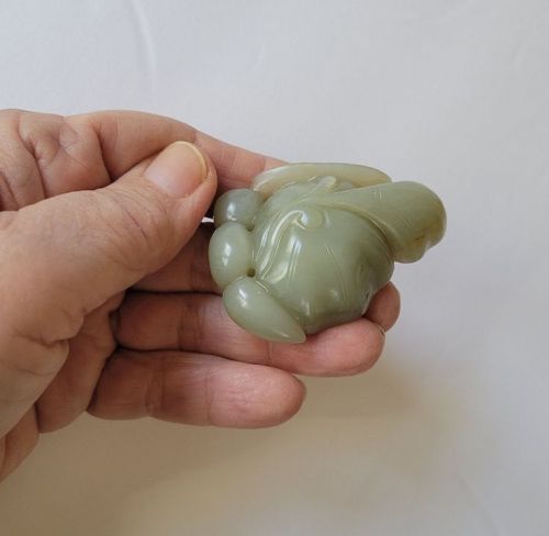 Chinese Celadon Jade Lotus Pod Carving