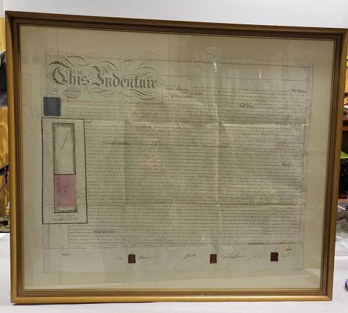 Early 19th C Original English Land Indenture, Bailey, Wallace